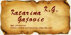 Katarina Gajović vizit kartica